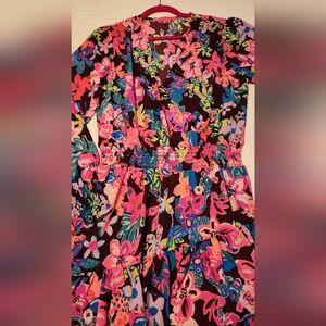Lilly Pulitzer Cristiana Long Sleeve Dress Cherry Ganache